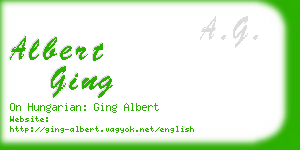 albert ging business card